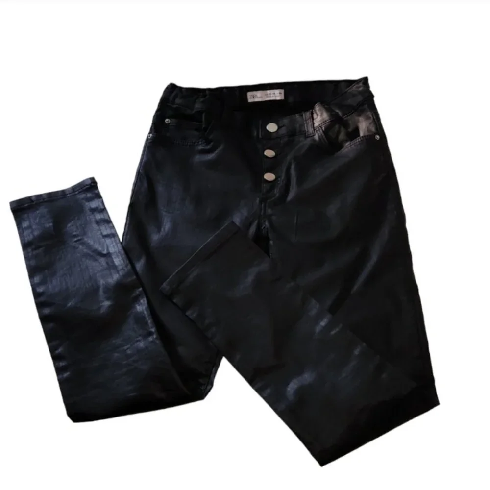 Zara Kids Black Faux Leather Pants